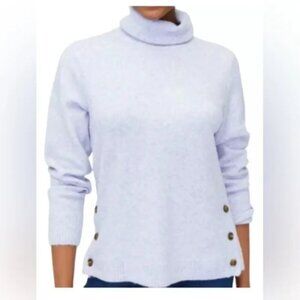 J. Crew Factory Button Turtleneck in Extra-soft Yarn in Hyacinth Heather Size L